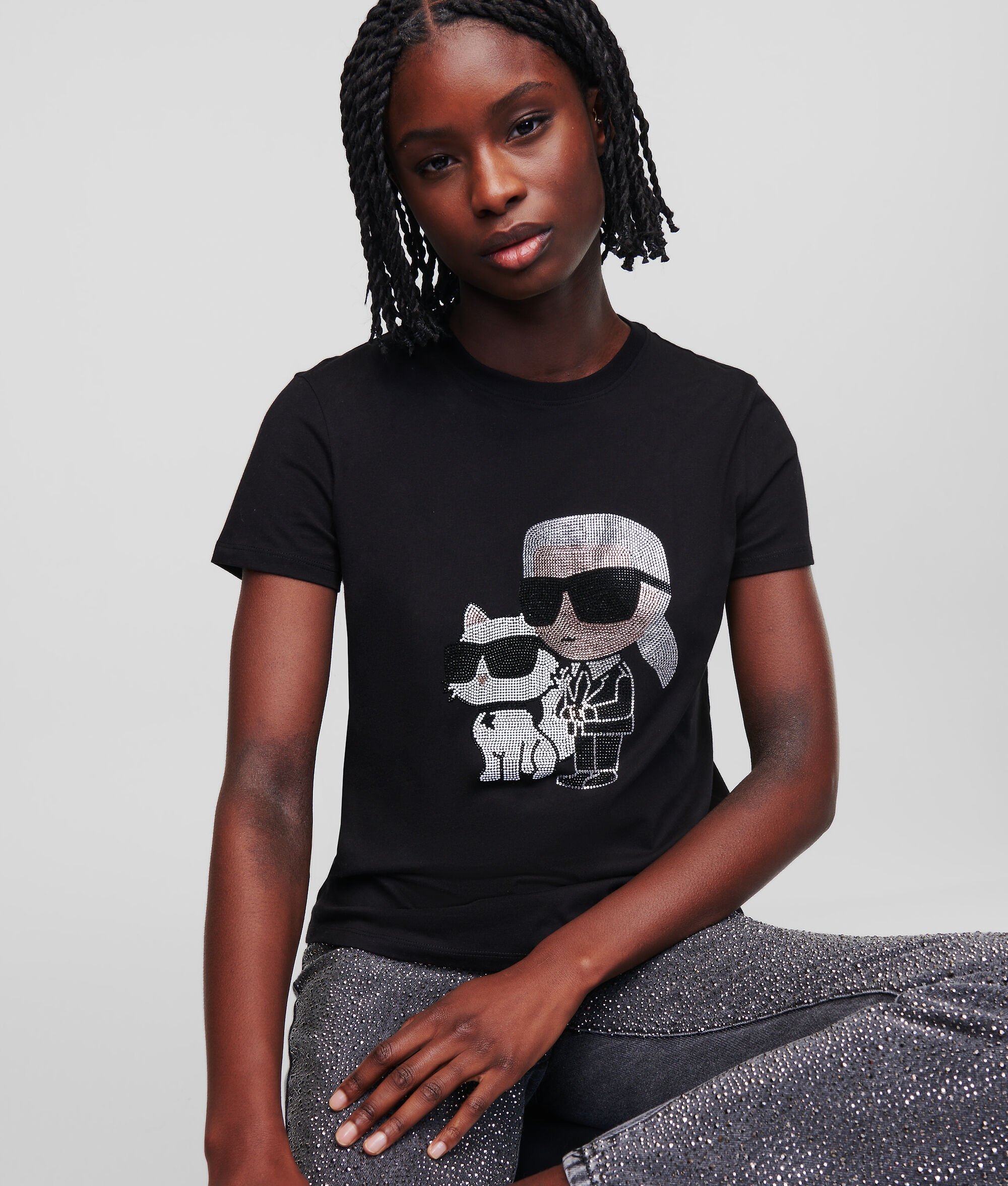 (image for) Innovative KARL IKONIK RHINESTONE KARL & CHOUPETTE T-SHIRT